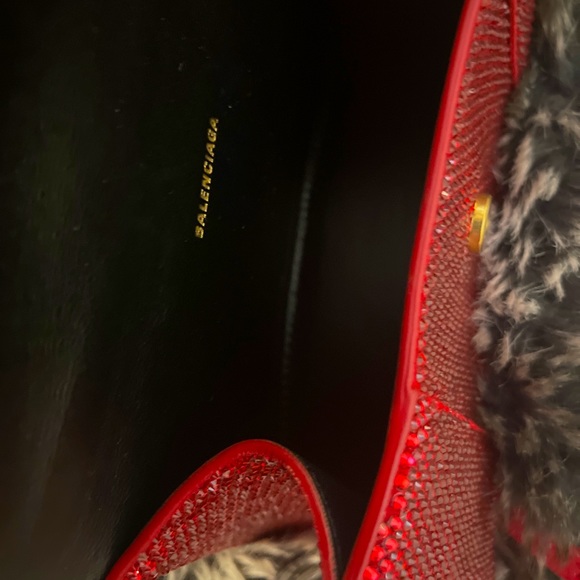 Balenciaga Red Suede Rhinestone xs hourglass - VERY RARE - Picture 6 of 6